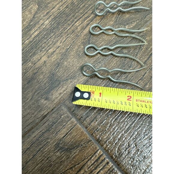 Vintage Set of 4 French Hair Pin Sticks Wavy Crink Celluloids Accessories 2.5" - Picture 4 of 4